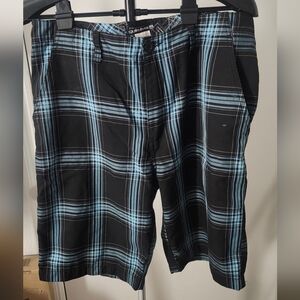 Black and Blue Plaid Swimming Shorts